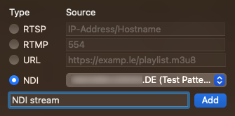 Fig. 4: Example input for an NDI® stream